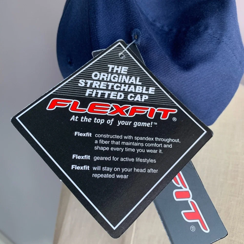 Flexfit unisex dark blue 6 panel twill hat/cap NWT